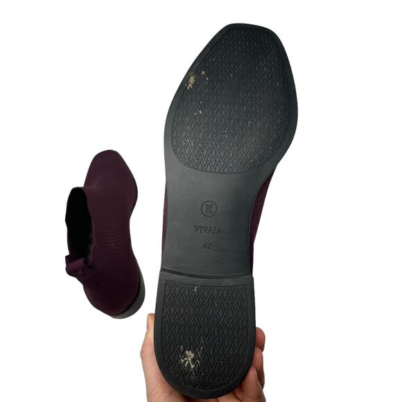 Women's Burgundy Ankle Boots - Picture 8 of 10